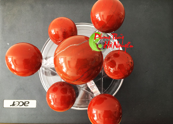 đĩa thất tinh đá ngọc bích đỏ